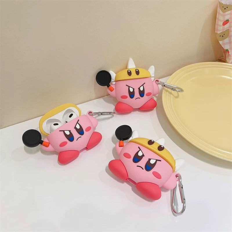 Japanese Cartoon Kirby Adventure | Cosplay Part 1 Chef Buger Shark Hangyodon Jigglypuff - AirPods AirPodsPro AirPods3 AirPods4 Case KawaiiGiftLand
