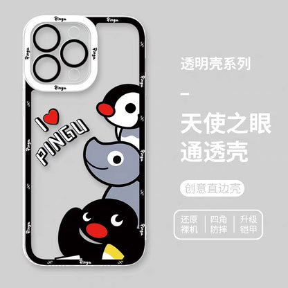 Cute Cartoon Lovely Penguin | Pingu & Friends 8 Styles - iPhone Case PLUS SE2 XS XR X 11 12 13 14 15 16 16e 17 17e Pro Promax 12mini 13mini