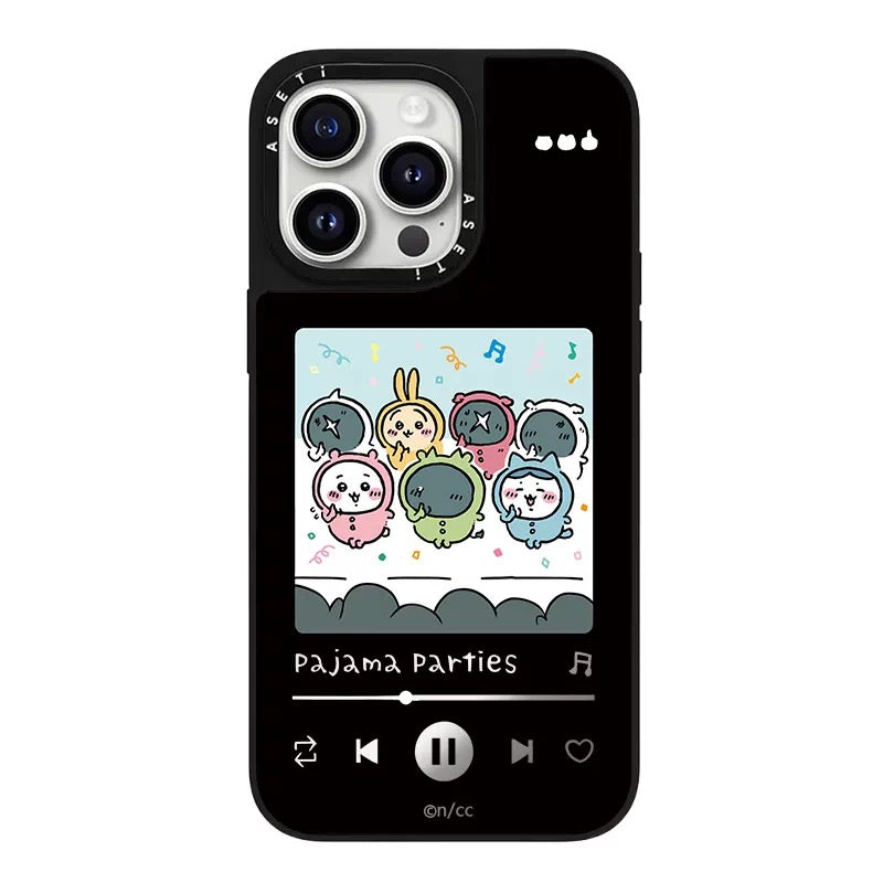 Japanese Cartoon ChiiKawa Mirror Phone Case | Pajamas Song & Hachiware Song - iPhone Case 12 13 14 15 16 17 Pro Promax