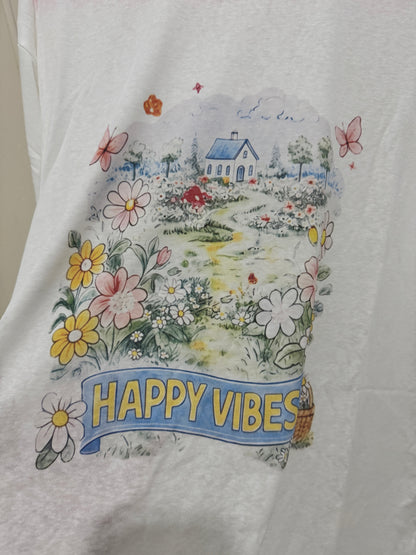 Korean Fashion Garden Style Long-sleeved Sun Protection T-Shirt Series | Drawing Happy Vibes - Kawaii Fashion Items