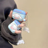 日本の漫画 シナモロール シナモンロール ブルー キーホルダー付き - AirPods AirPodsPro AirPods3 AirPods4 ケース