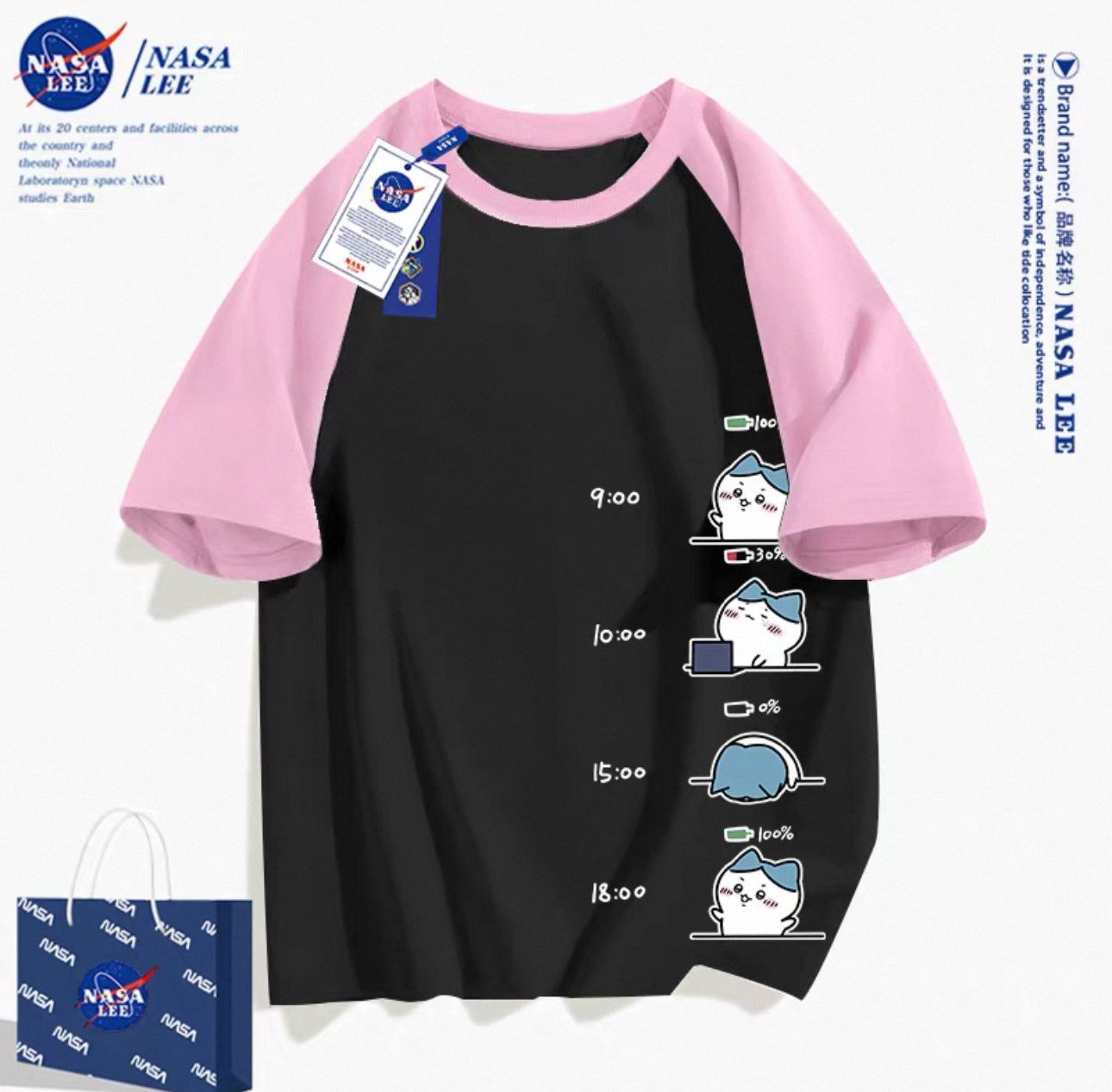 Japanese Cartoon ChiiKawa Casual Style T-Shirt Series | Hachiware Working Time 2 - Kawaii Fashion Items
