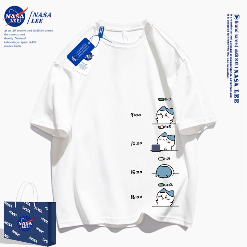 Japanese Cartoon ChiiKawa Casual Style T-Shirt Series | Hachiware Working Time - Kawaii Fashion Items