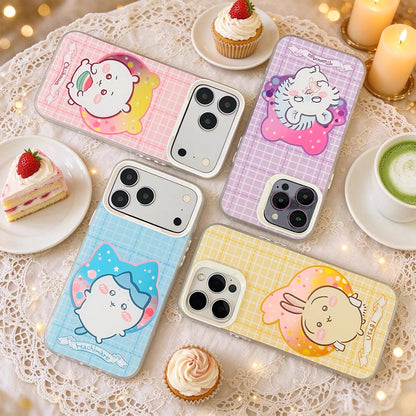 Japanese Cartoon ChiiKawa Daily with Icon Laser Case | Chiikawa Hachiware Usagi Momonga 4 Styles - Phone Case Samsung Galaxy S26 S25 S24 S23 S22 S21 FE Ultra Edge
