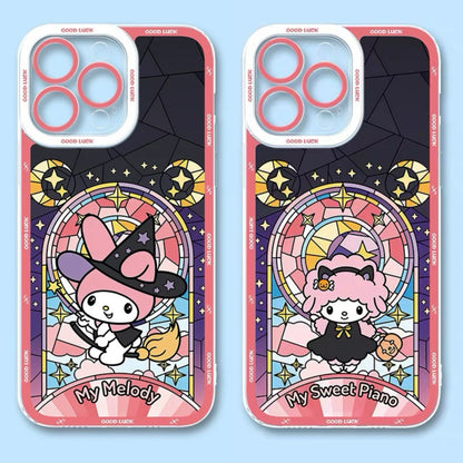 Japan Cartoon Halloween Glass Window Version | My Melody My Sweet Piano - iPhone Case PLUS SE2 XS XR X 11 12 13 14 15 16 16e 17 17e Pro Promax 12mini 13mini