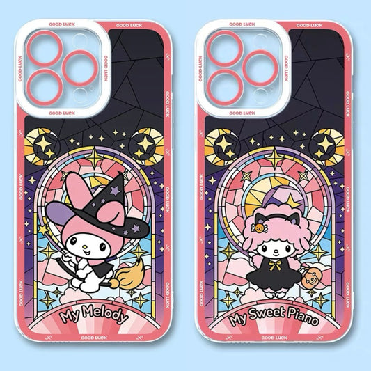 Japan Cartoon Halloween Glass Window Version | My Melody My Sweet Piano - iPhone Case PLUS SE2 XS XR X 11 12 13 14 15 16 16e 17 17e Pro Promax 12mini 13mini