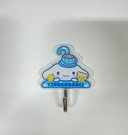 Japanese Cartoon Acrylic Traceless Hook | Hello Kitty My Melody Kuromi Cinnamoroll Pompompurin Pochacco Bad Badtz Maru Hangyodon -  Kawaii Style Lovely Decoration