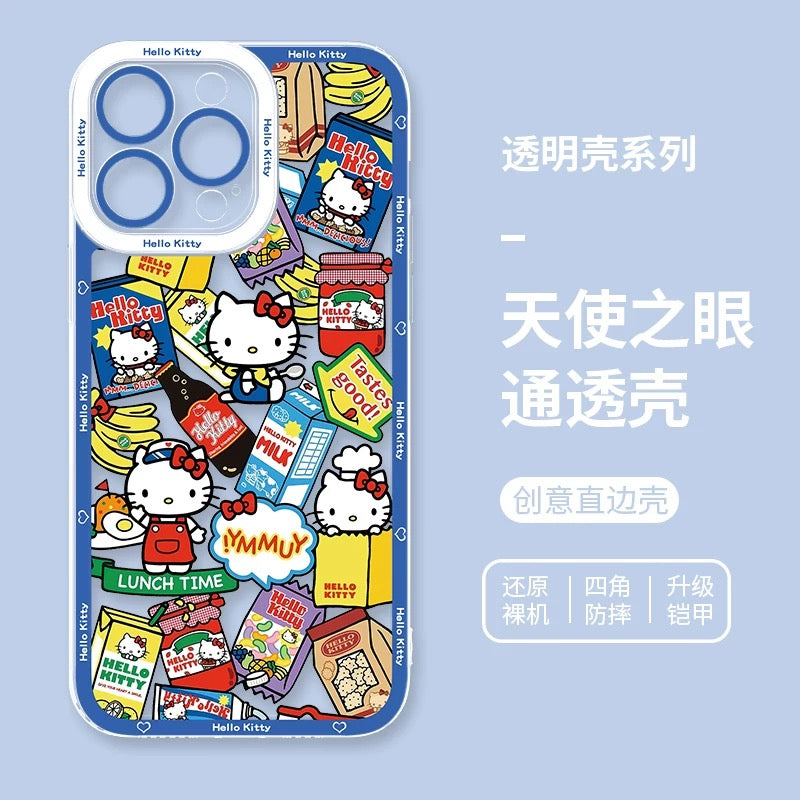 Japanese Cartoon Hello Kitty | Vintage Kitty Blue Version 5 Styles - Phone Case Samsung Galaxy S26 S25 S24 S23 S22 S21 FE Ultra Edge