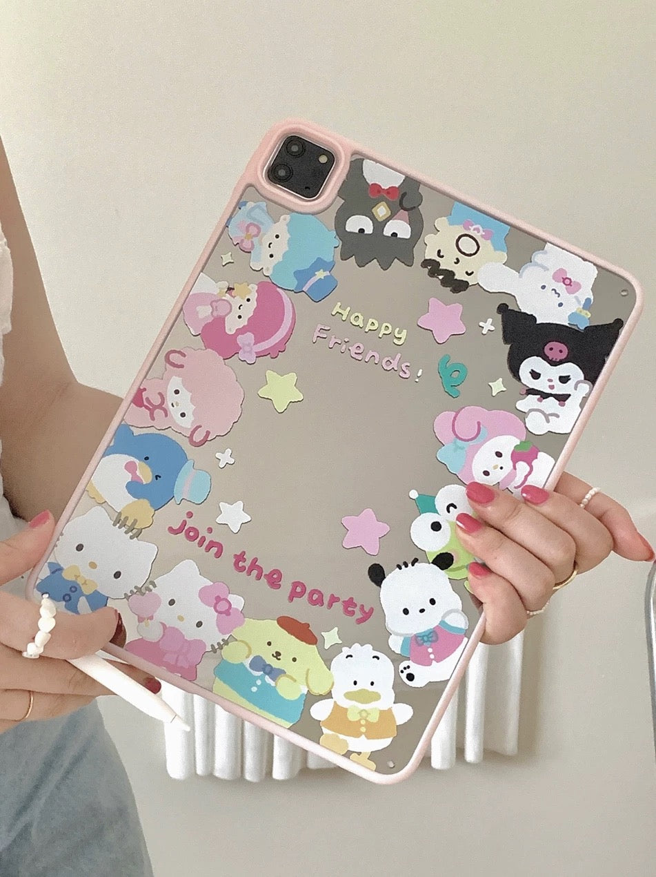 Japanese Cartoon Sanrio Happy Friends Join The Party Mirror Style - iPad Air 4 / iPad Pro