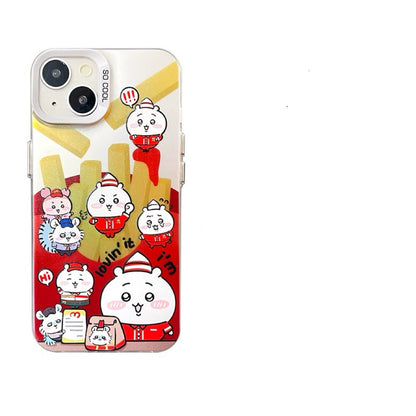 Japanese Cartoon ChiiKawa | Fast Food Waiter ChiiKawa Hachiware - iPhone Case 11 12 13 14 15 16 Pro Promax