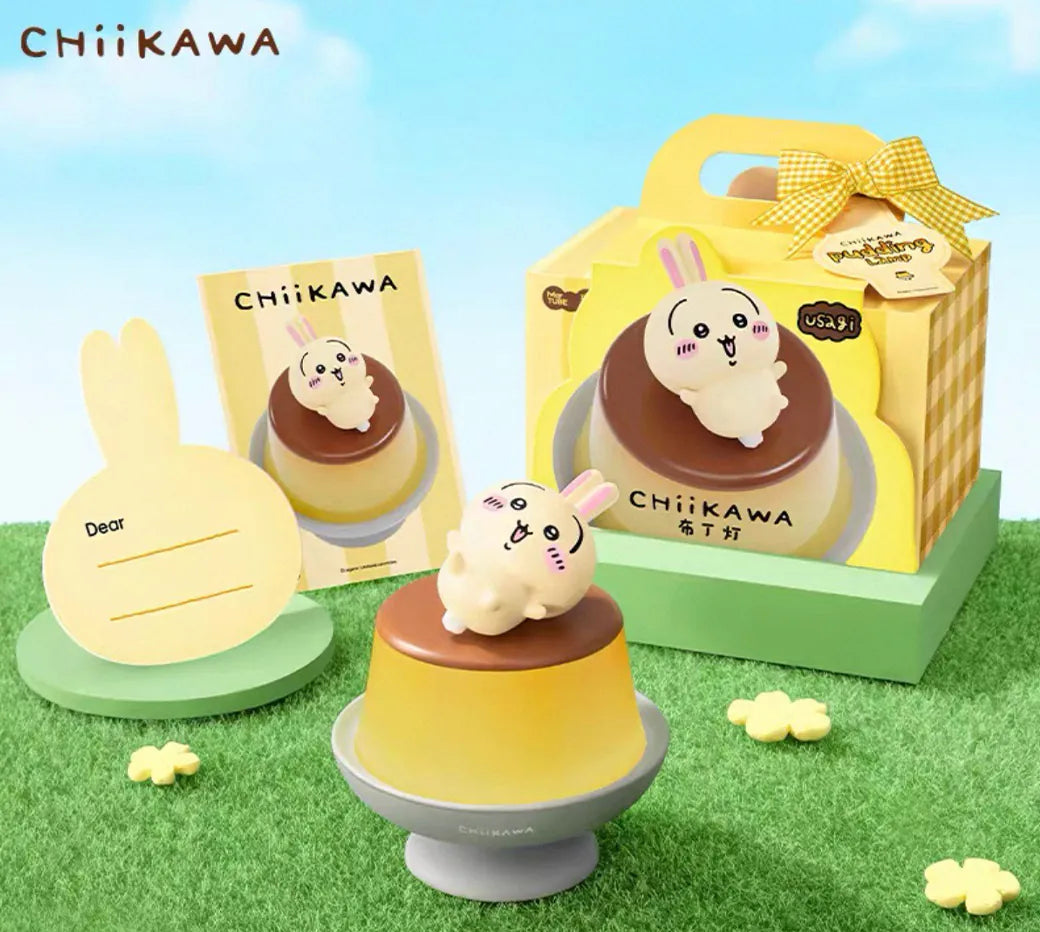 ChiiKawa | ChiiKawa Hachiware Usagi Cute Plastic Mini Figure on Pudding Night Light - Kawaii items Room Decoration