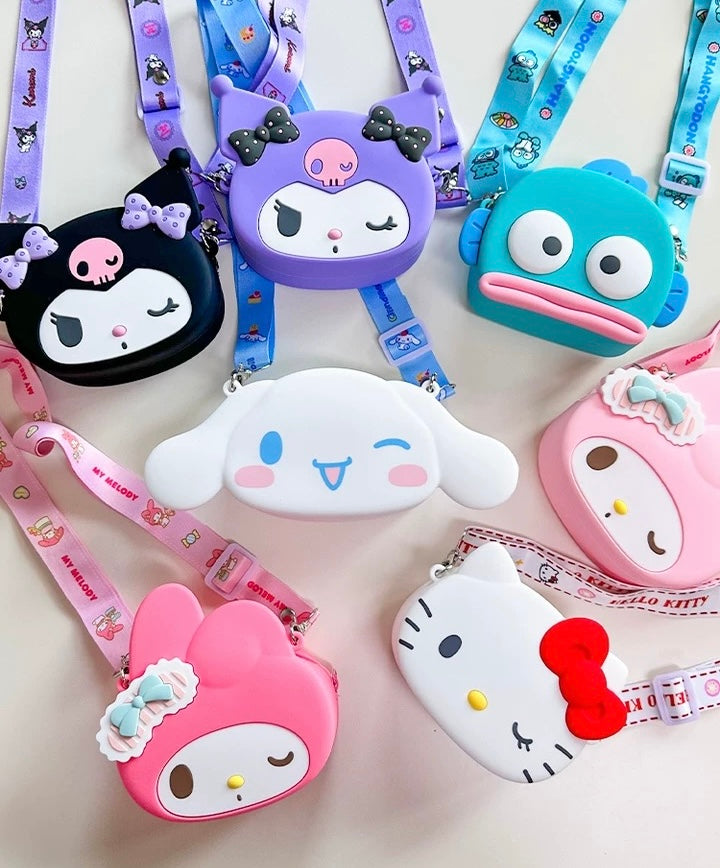 Japan Sanrio Silicon Shoulder Bag | Hello Kitty My Melody Kuromi Cinnamoroll Hangyodon  -  Kawaii Bag Birthday Girlfrend Children Gift