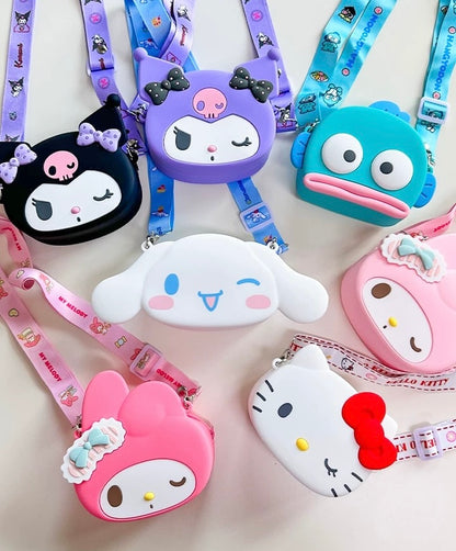 Japan Sanrio Silicon Shoulder Bag | Hello Kitty My Melody Kuromi Cinnamoroll Hangyodon  -  Kawaii Bag Birthday Girlfrend Children Gift