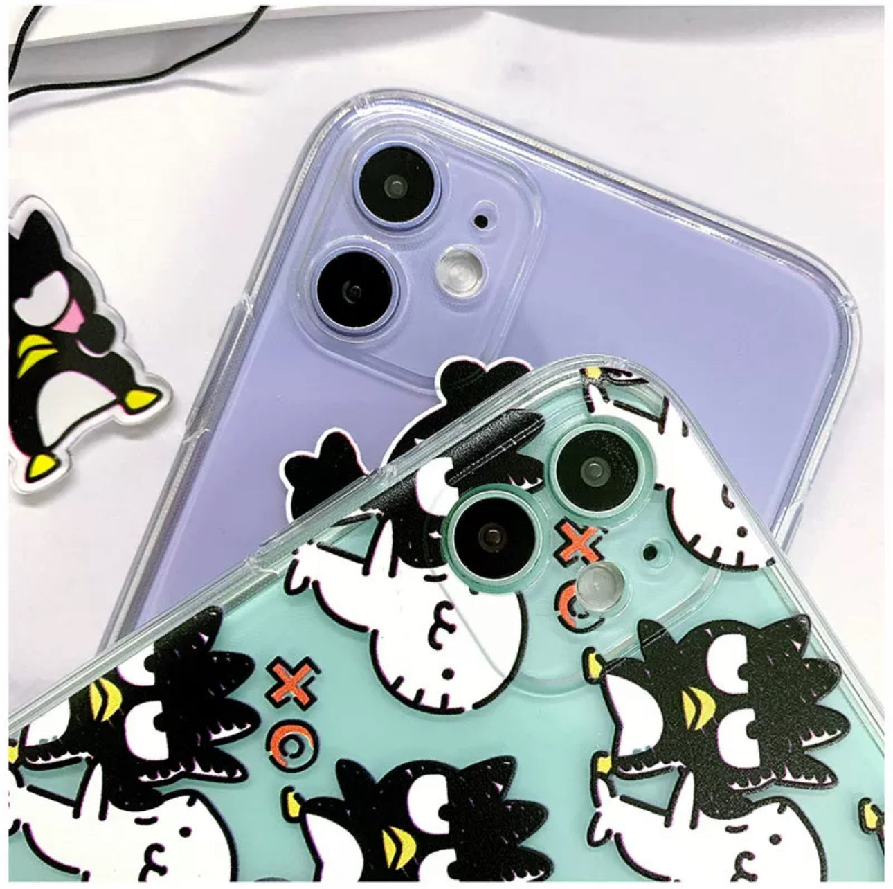 Japanese Cartoon iPhone Case with Strap | Bad Badtz Maru with friends yeah Full Screen - iPhone CasePhone Case  7 8 PLUS SE2 XS XR X 11 12 13 14 15 16 Pro Promax 12mini 13mini