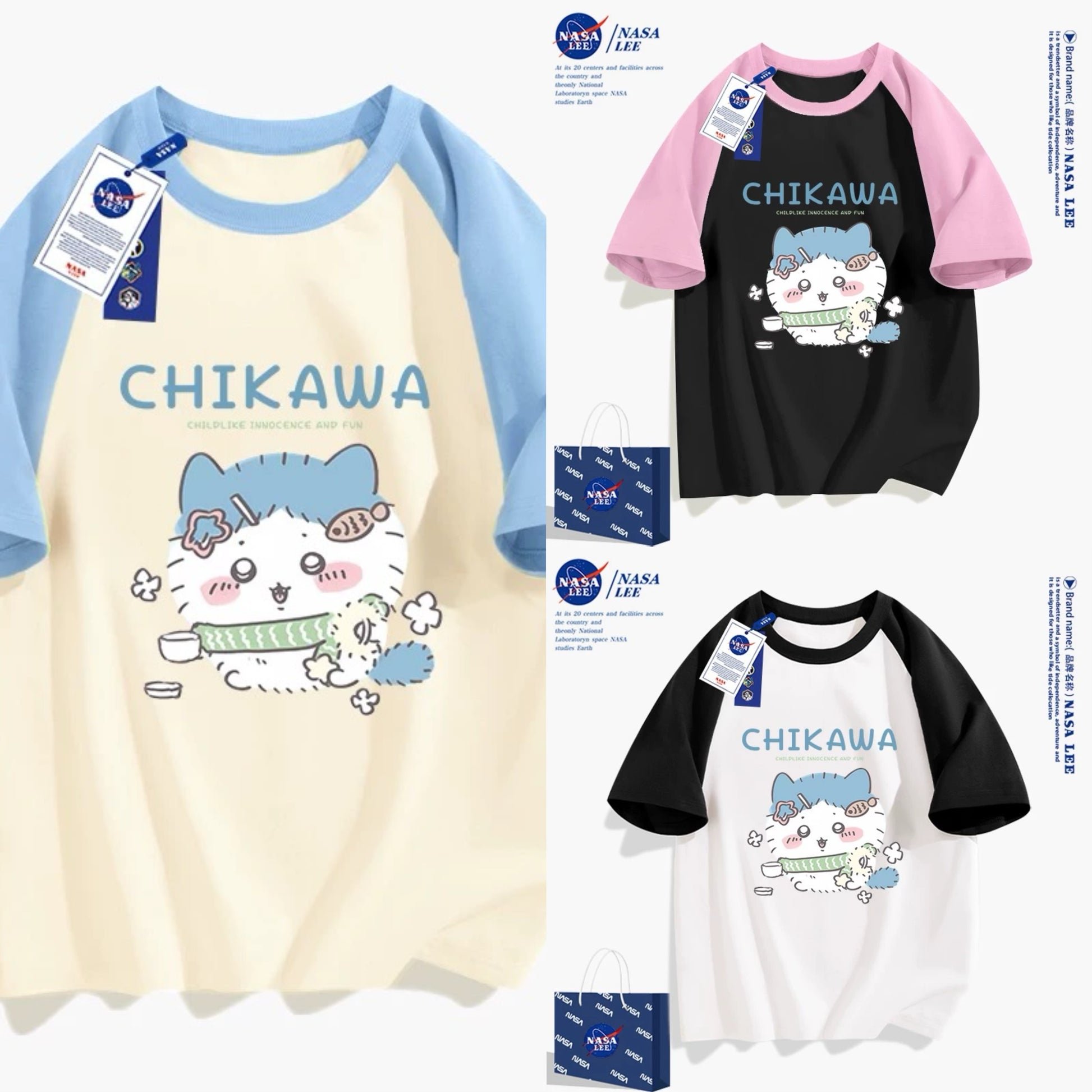 Japanese Cartoon ChiiKawa Casual Style T-Shirt Series | Make up Hachiware 2 - Kawaii Fashion Items