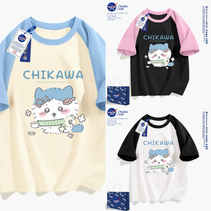 Japanese Cartoon ChiiKawa Casual Style T-Shirt Series | Make up Hachiware 2 - Kawaii Fashion Items