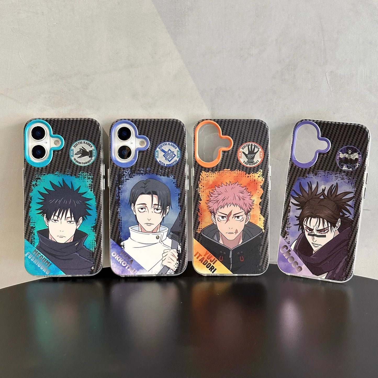 Japanese Anime Jujutsu Kaisen Laser Case Dark Background Version | Yuji Yuta Megumi Choso - Phone Case Samsung Galaxy S26 S25 S24 S23 S22 S21 FE Ultra Edge
