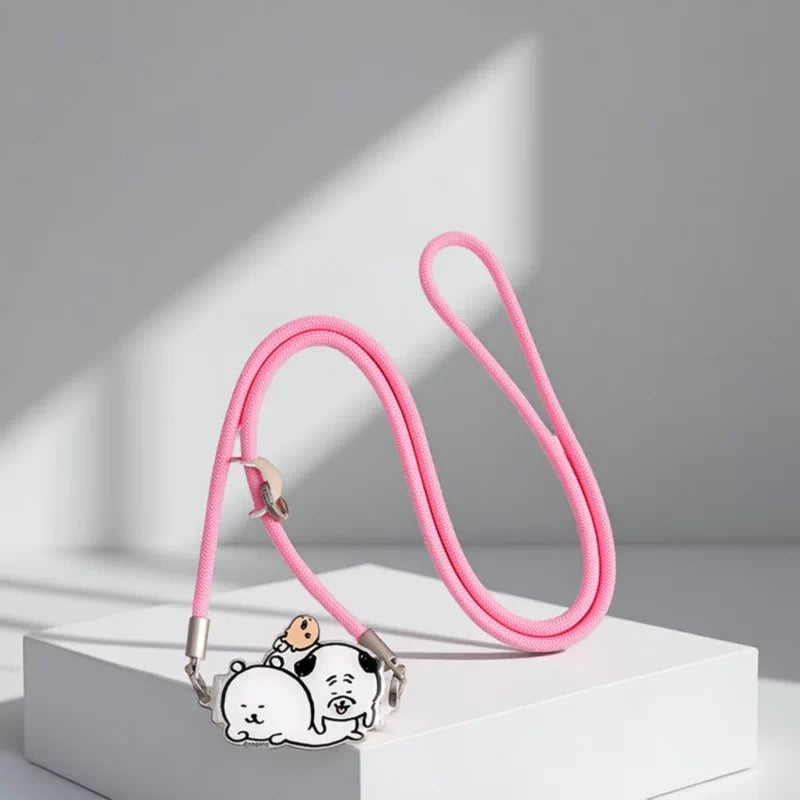 Japanese Cartoon Phone Back Clip with Phone Lanyard | Chiikawa Pink & Mint Green - for All Smart Phones (副本 2)