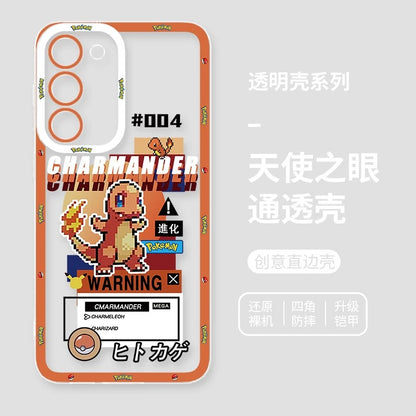 Japan Cartoon Pokemon Game Pixel Version | Bulbasaur Charmander Squirtle Pikachu Eevee Gengar Mew Mewtwo - Phone Case Samsung Galaxy S26 S25 S24 S23 S22 S21 FE Ultra Edge