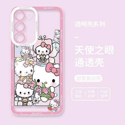Japanese Cartoon Hello Kitty | Vintage Kitty Pink Version - Phone Case Samsung Galaxy S26 S25 S24 S23 S22 S21 FE Ultra Edge