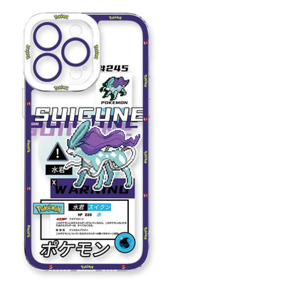 Japan Cartoon Pokemon Game Pixel Version | Ho-Oh Lugia Groudon Kyogre Entei Suicune Raikou Yveltal - iPhone Case PLUS SE2 XS XR X 11 12 13 14 15 16 16e 17 17e Pro Promax 12mini 13mini