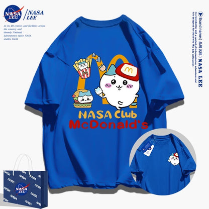 Japanese Cartoon ChiiKawa Casual Style T-Shirt Series | Hachiware FastFood Front & Back - Kawaii Fashion Items