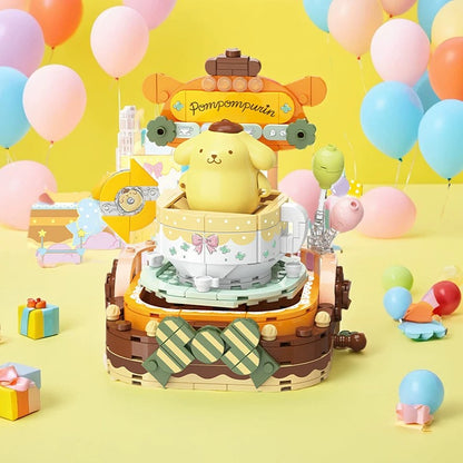 Top Toy x Sanrio Colorful Amusement Park Fair Rides | Pompompurin Fun Rotary Coffe Cup Teacup - Building Blocks Toy Collections