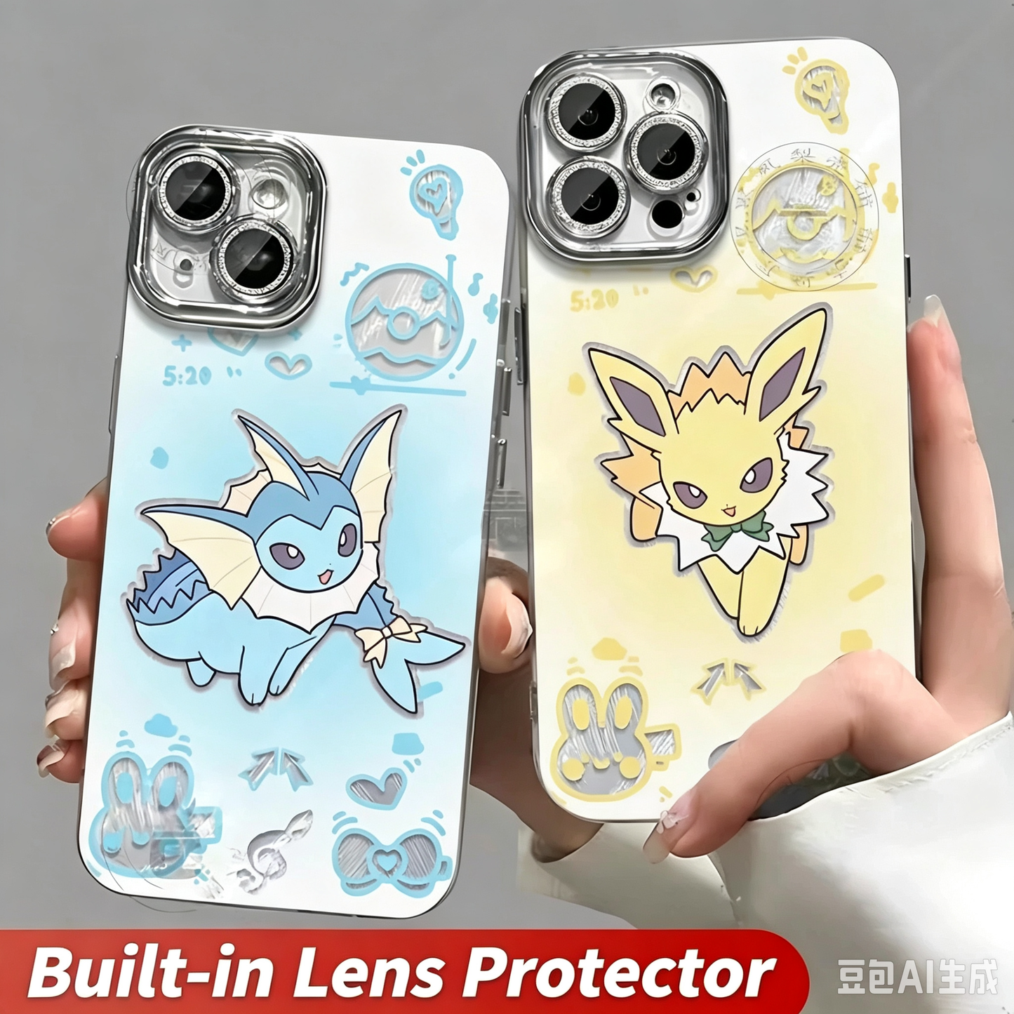 Japanese Cartoon Pokemon Case Eevee Evolution Cute Emo Version | Eevee Vaporeon Jolteon Flareon Espeon Umbreon Leafeon Glaceon Sylveon 9 Styles - iPhone Case PLUS SE2 XS XR X 11 12 13 14 15 16 16e 17 17e Pro Promax 12mini 13mini (副本)
