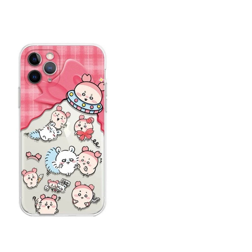 Japanese Cartoon ChiiKawa | Momonga Rakko Crab UFO Clear - iPhone Case 11 12 13 14 15 16 Pro Promax