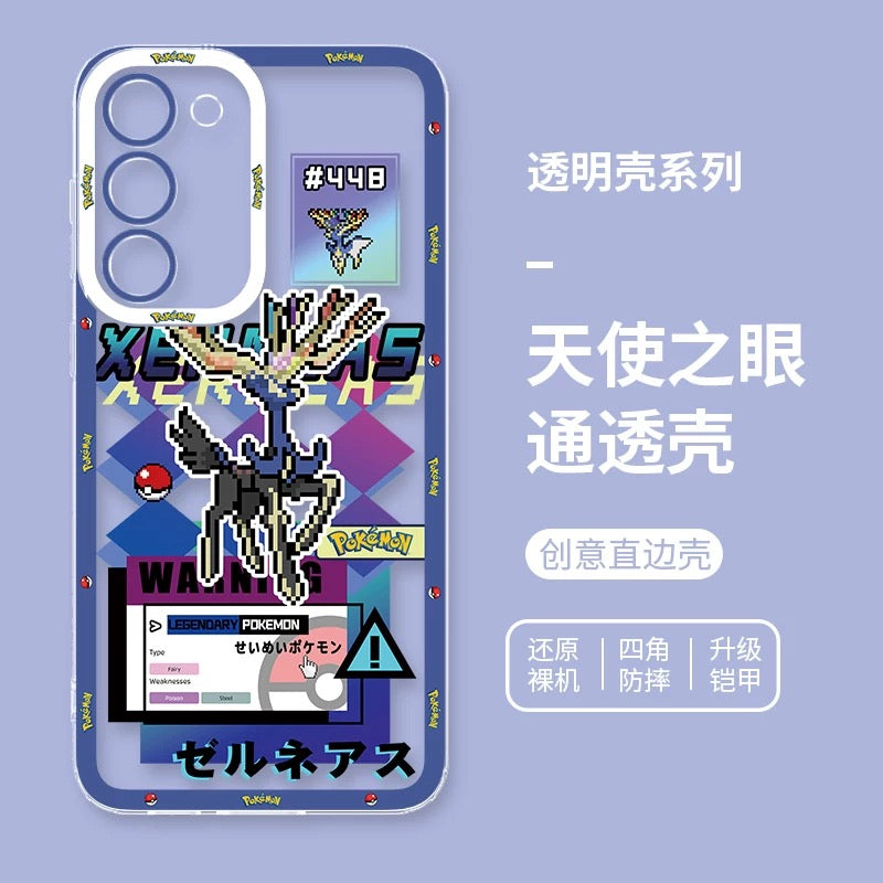 Japan Cartoon Pokemon Game Pixel Version | Celebi Xerneas Zekrom Reshiram Latios Latias Gardevoir Garchomp - Phone Case Samsung Galaxy S26 S25 S24 S23 S22 S21 FE Ultra Edge