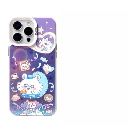 Japanese Cartoon ChiiKawa Cafe Waiter Laser Case | ChiiKawa Hachiware Usagi Momonga - iPhone Case 11 12 13 14 15 16 16e 17 17e Pro Promax