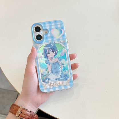 Japanese Cartoon Puella Magi Madoka Magica Laser Case | Madoka Miki Tomoe Sakura Akemi - iPhone Case PLUS SE2 11 12 13 14 15 16 16e 17 17e Pro Promax 12mini 13mini