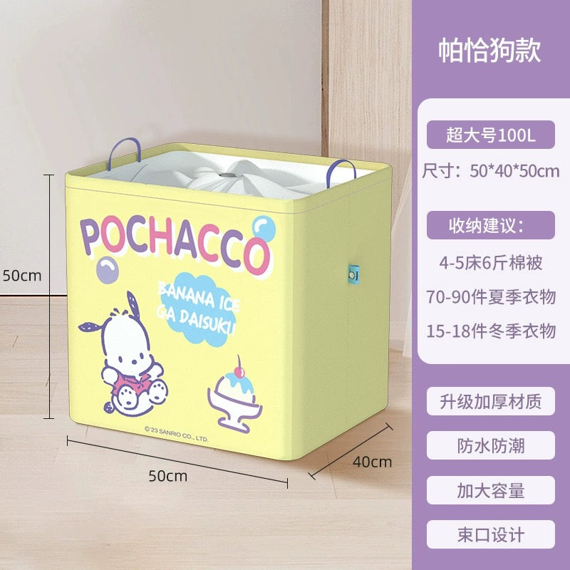 Japanese Cartoon Sanrio with Friends Giant Square Storage Box | Hello Kitty My Melody Kuromi Cinnamoroll Pochacco - Bedroom Girl Gift