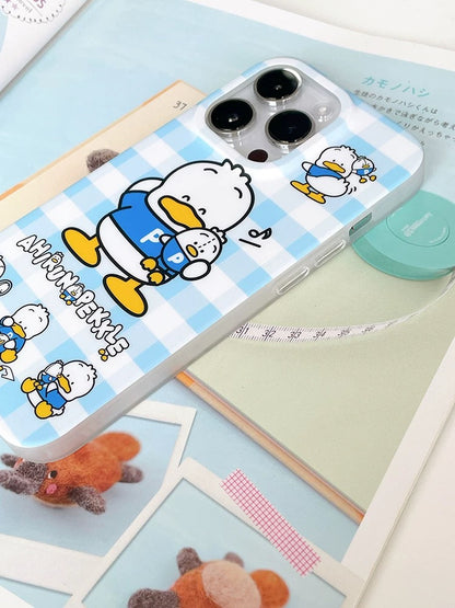 Japanese Cartoon Sanrio AhirunoPekkle Pekkle with his Plush Doll - iPhone Case 13 14 15 Pro Promax