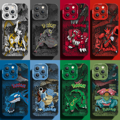 Japanese Cartoon Pokemon Silicone Case Digital Background Version | Arceus Rayquaza Groudon Scizor Kyogre Blastoise Venusaur - iPhone Case PLUS SE2 XS XR X 11 12 13 14 15 16 16e 17 17e Pro Promax 12mini 13mini