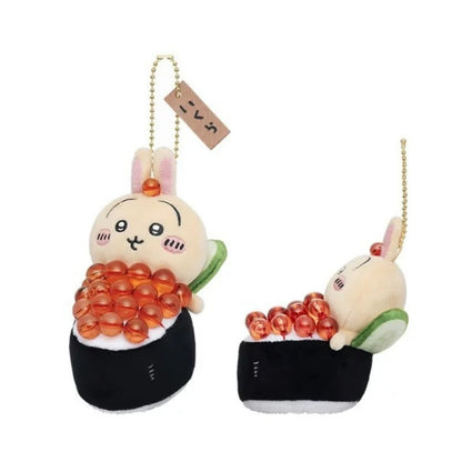 Japan ChiiKawa Sushi Restaurant Serise | ChiiKawa Hachiware Usagi Momonga Kurimanju Rakko Shisa Crab - Mini Plush Doll 10cm Keychain