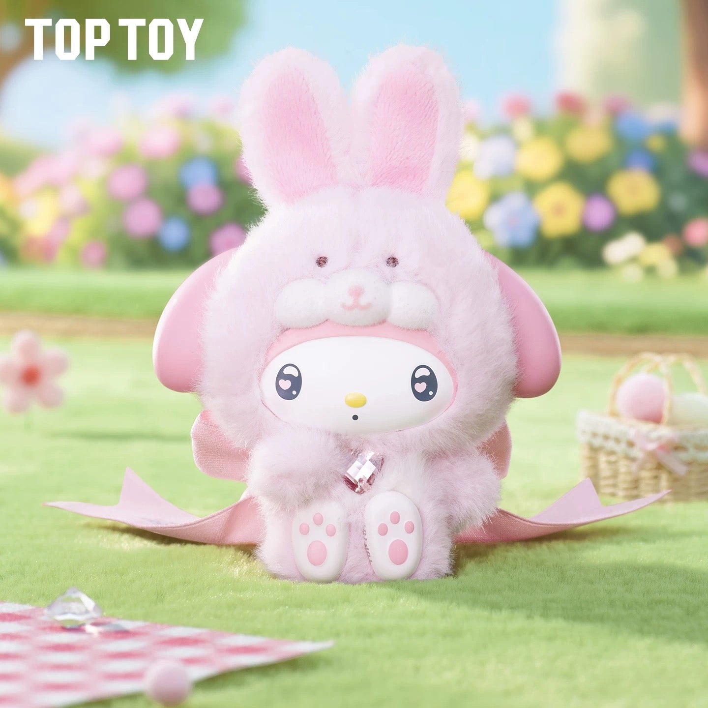 TopToy Sanrio Characters Diamond Bunny Baby | Hello Kitty My Melody Kuromi Cinnamoroll Pompompurin Pochacco - Collectable Toys Mystery Blind Box