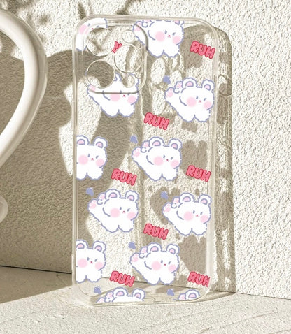 Running White Rabbit Ruh iPhone case Kawaii Lovely Cute Lolita iPhone 6 7 8 PLUS SE2 XS XR X 11 12 13 14 15 Pro Promax 12mini 13mini
