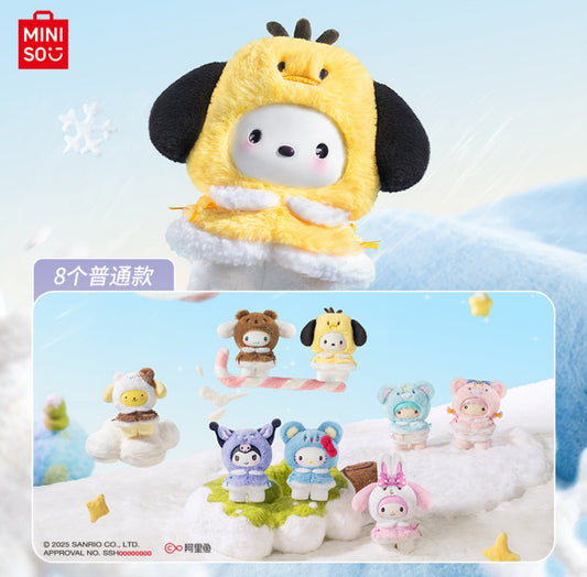Miniso Sanrio Characters Winter Little Cape with Little Friends | Hello Kitty Little Twin Stars My Melody Kuromi Cinnamoroll Pompompurin Pochacco - Collectable Toys Mystery Blind Box