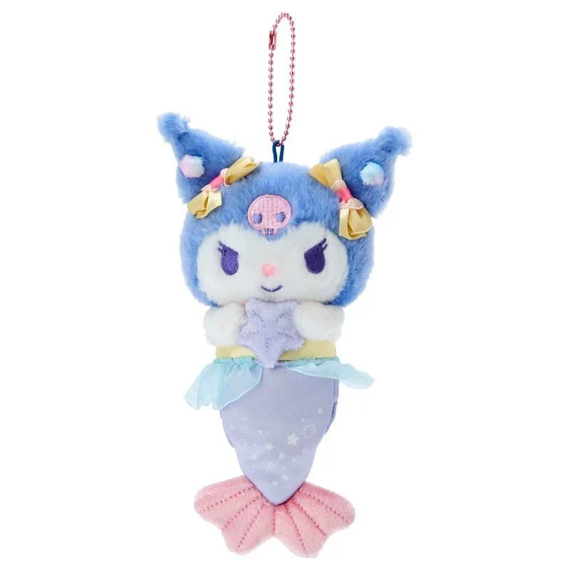 Japan Sanrio Mermaid Keychain | My Melody Kuromi Cinnamoroll Pompompurin Pochacco Tuxedosam - Mini Plush Doll 10cm Keychain