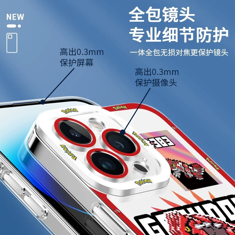 Japan Cartoon Pokemon Game Pixel Version | Ho-Oh Lugia Groudon Kyogre Entei Suicune Raikou Yveltal - iPhone Case PLUS SE2 XS XR X 11 12 13 14 15 16 16e 17 17e Pro Promax 12mini 13mini