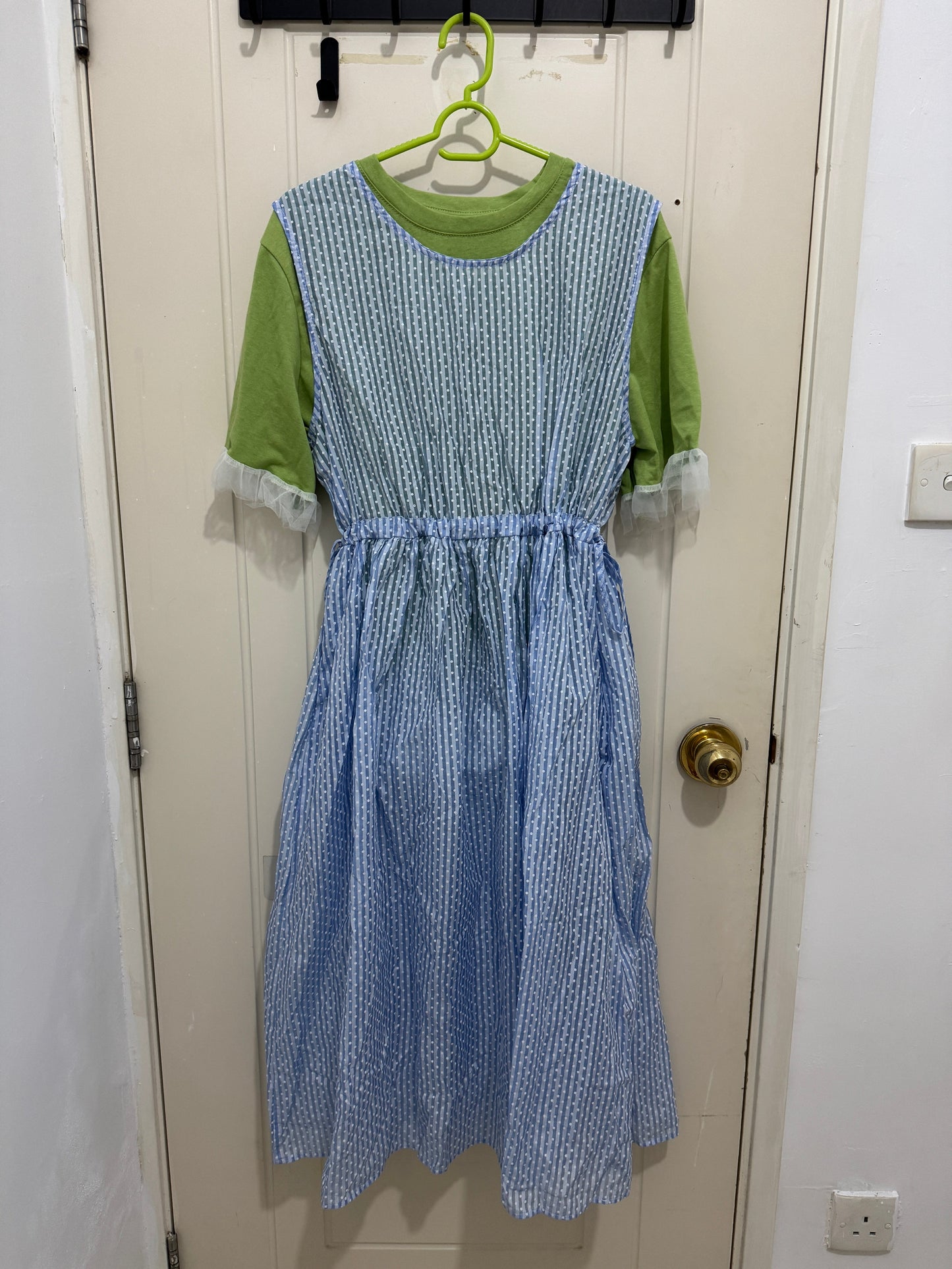 Japanese Fashion Cute Style Mori Series | Layer Blue with White Dots Vest Dress - Kawaii Fashion Items