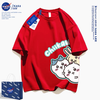 Japanese Cartoon ChiiKawa Casual Style T-Shirt Series | Chiikawa Hachiware Usagi Look at You Together 2 - Kawaii Fashion Items