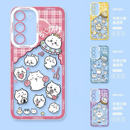 Japanese Cartoon ChiiKawa UFO Version Clean Case | Chiikawa Hachiware Usagi Momonga - Phone Case Samsung Galaxy S26 S25 S24 S23 S22 S21 FE Ultra Edge
