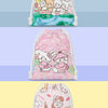 Mikko illustration Drawstring Pockets | Outing Bear Latte Dog Souffie Kitten Mousse Rabbit Cammy - 3 Size Tidy up Bag Kawaii Style