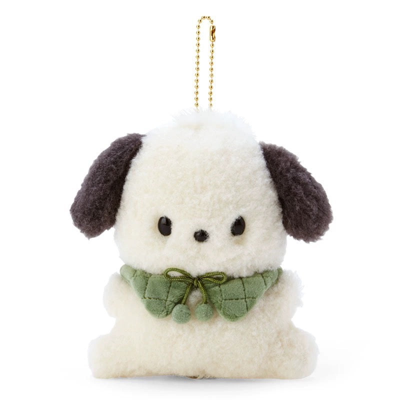 Sanrio Winter Style Collar Keychain  | My Melody Kuromi Cinnamoroll Pompompurin Pochacco - Small Plush Doll Keychain