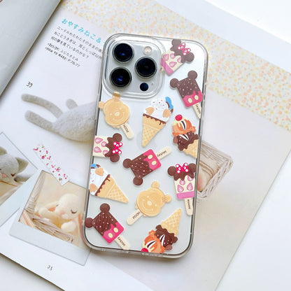 Cartoon Mickey Minnie Donald Winnie Clip & Dale Ice Bar Cream - iPhone Case 12 13 14 15 Pro Promax mini