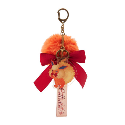 Japan Cartoon Pokemon Eevee Evolution Series Furry Ball Keychain | Eevee Vaporeon Jolteon Flareon Espeon Umbreon Leafeon Glaceon Sylveon - Evolve Anime Collectable Kawaii Item