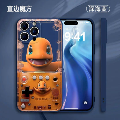 Japan Cartoon Pokemon Fun 3D Print Game Console Version Colour Silicone Case | Pikachu Bulbasaur Squirtle Charmander Psyduck Jigglypuff Eevee Gengar -  iPhone Case PLUS SE2 XS XR X 11 12 13 14 15 16 16e 17 17e Pro Promax 12mini 13mini