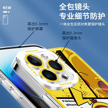 Japan Cartoon Pokemon Street Style | Pikachu Gengar Squirtle - iPhone Case PLUS SE2 XS XR X 11 12 13 14 15 16 16e 17 17e Pro Promax 12mini 13mini